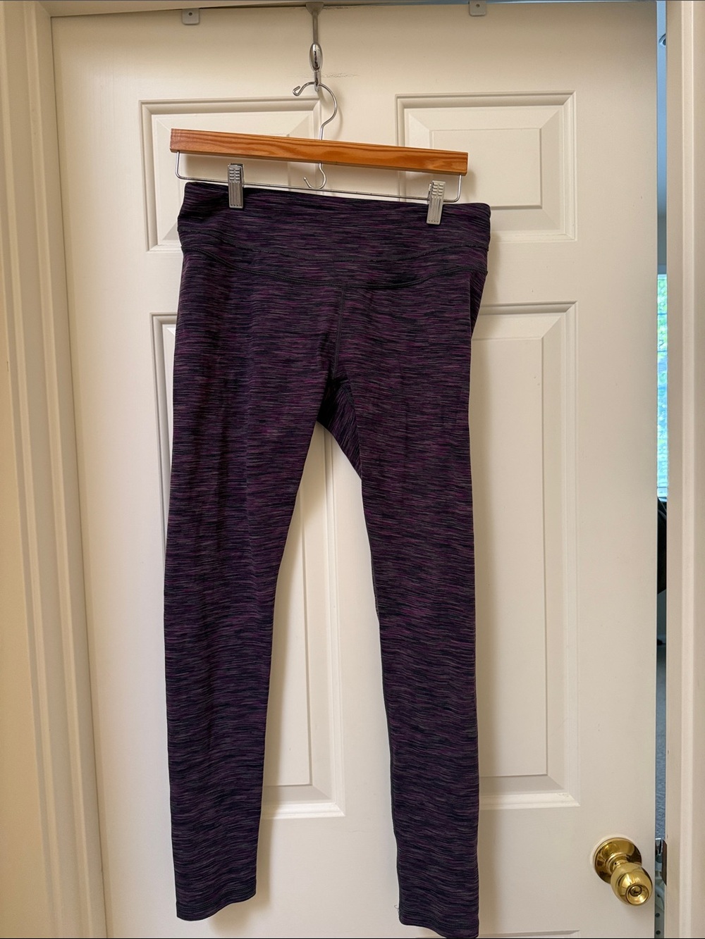 Lucy Activewear Purple Space Dye High Rise Athletic Leggings Yoga Tights